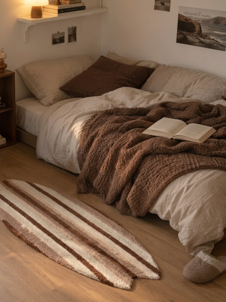 Voidline Surfboard Rug (Coffee Brown) - styled view