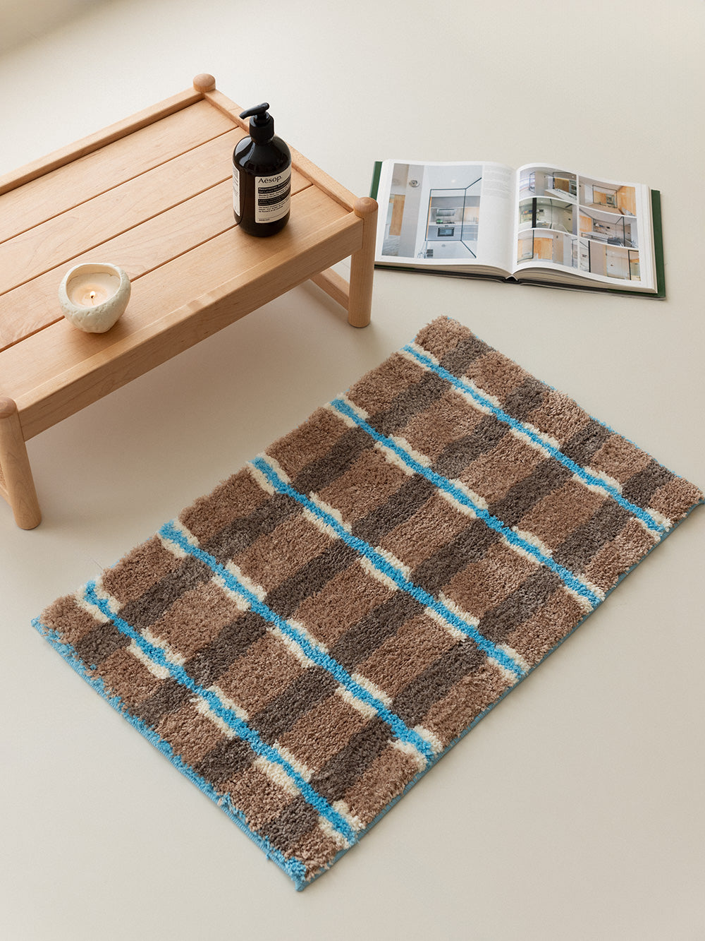 Seasalt Brown checked carpet - WENSHUO HOME