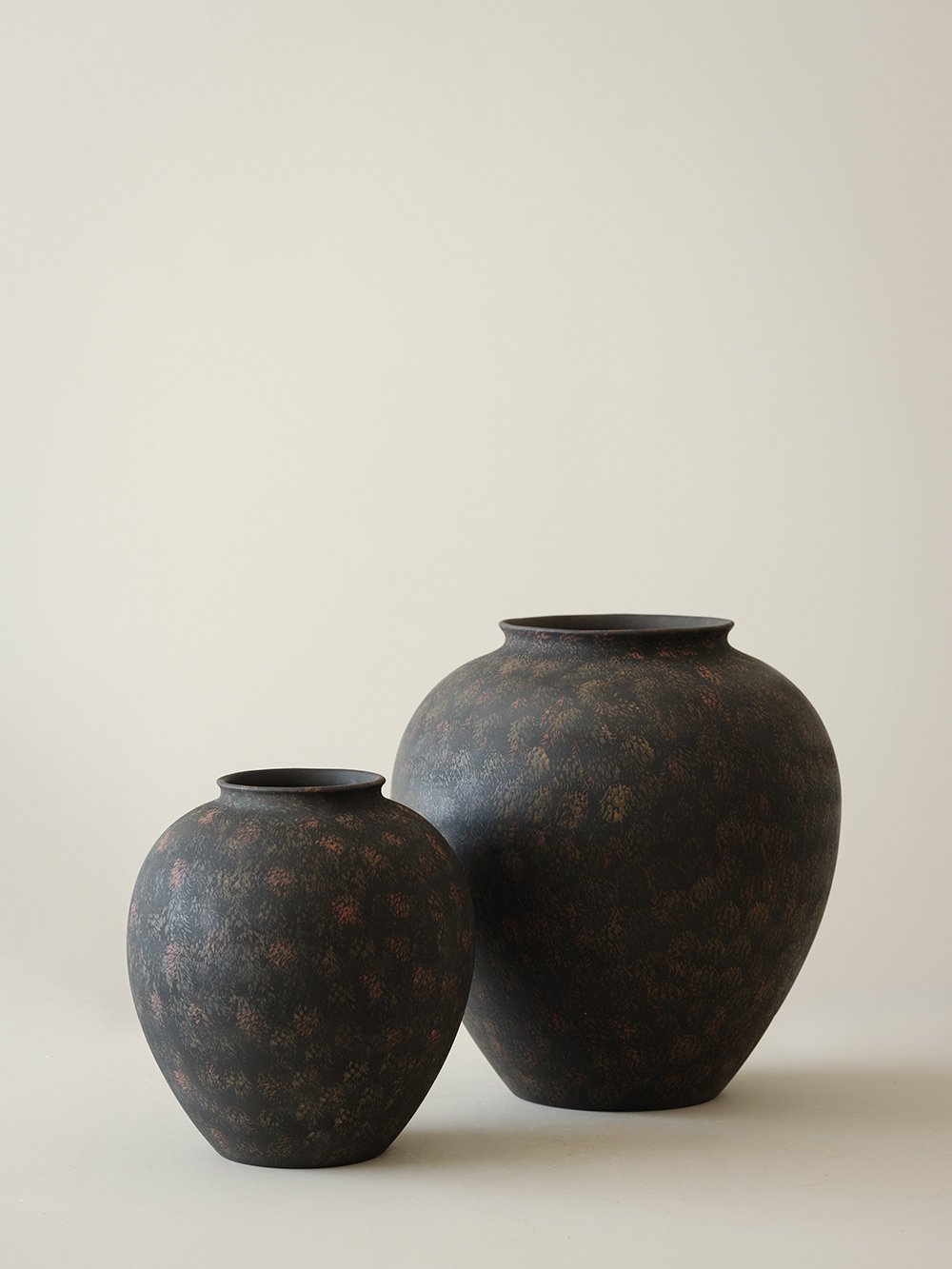 Smoky Black Rounded Ceramic Vase - view 1