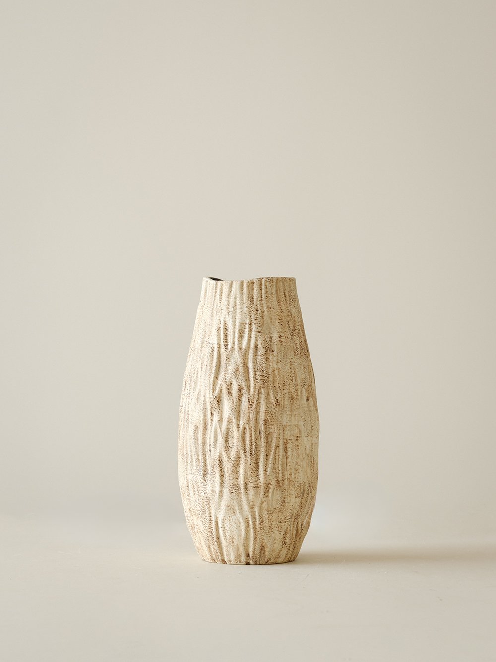 Stone Bark-Textured Ceramic Vase - Large