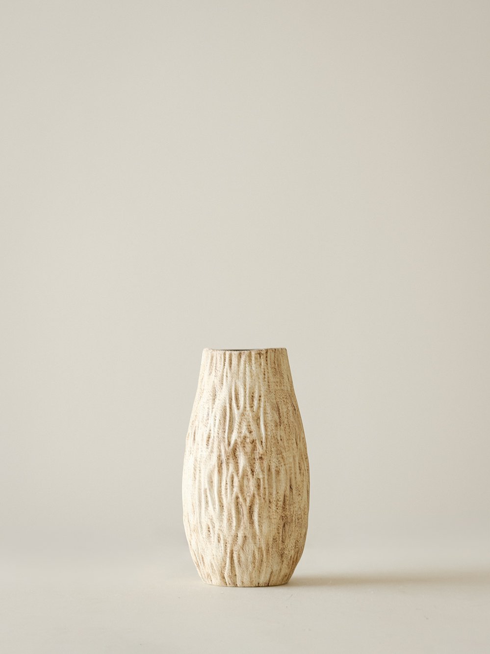 Stone Bark-Textured Ceramic Vase - Small