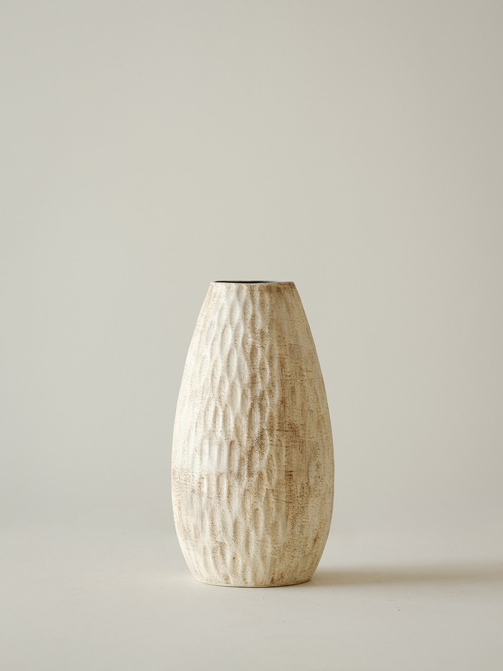 Stone Droplet-Textured Ceramic Vase - Large