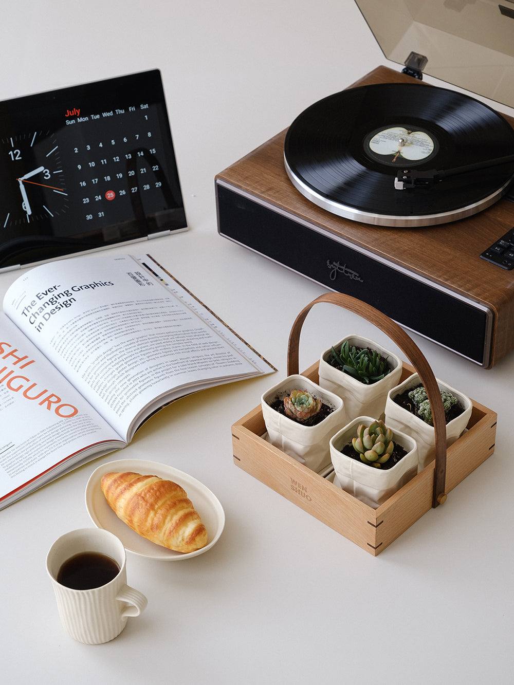 Paperbag Ceramic Flowerpot - WENSHUO