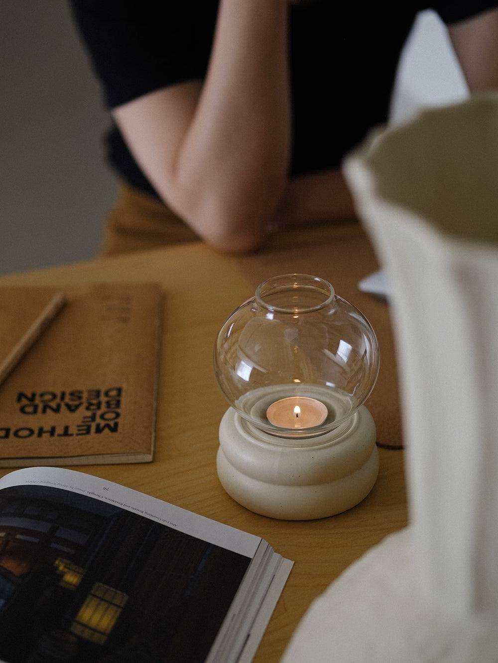 Shimmer Candle Plate – Ceramic Candle Holder