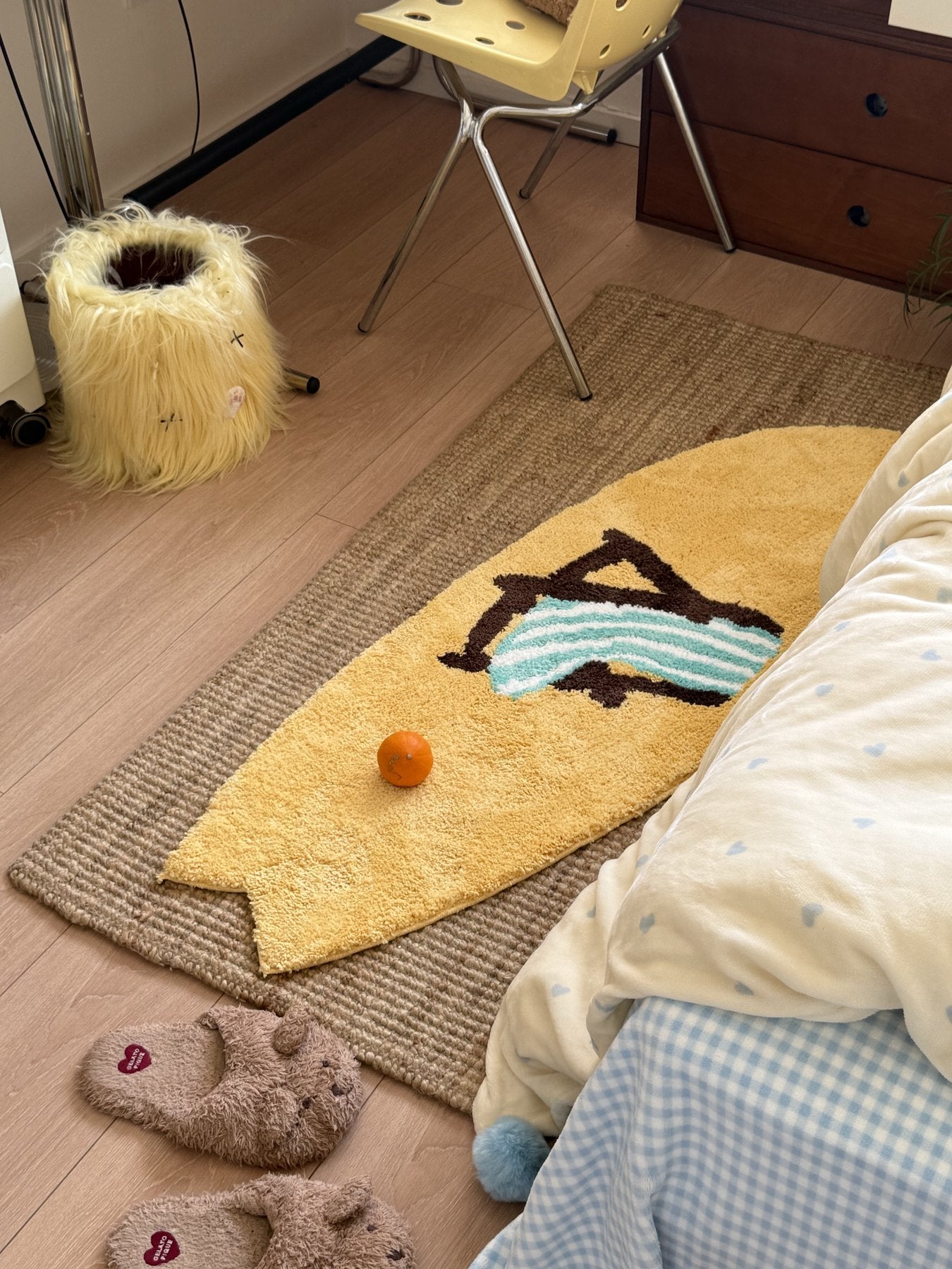 Beach Chair Surf Rug Near a Low Table