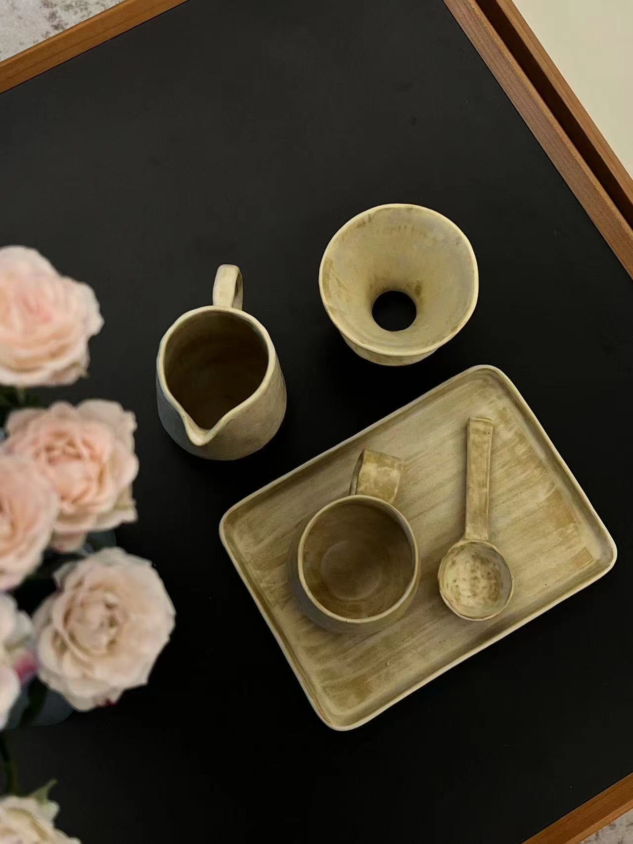 Pour-Over Coffee Set for a Low Everyday Surface