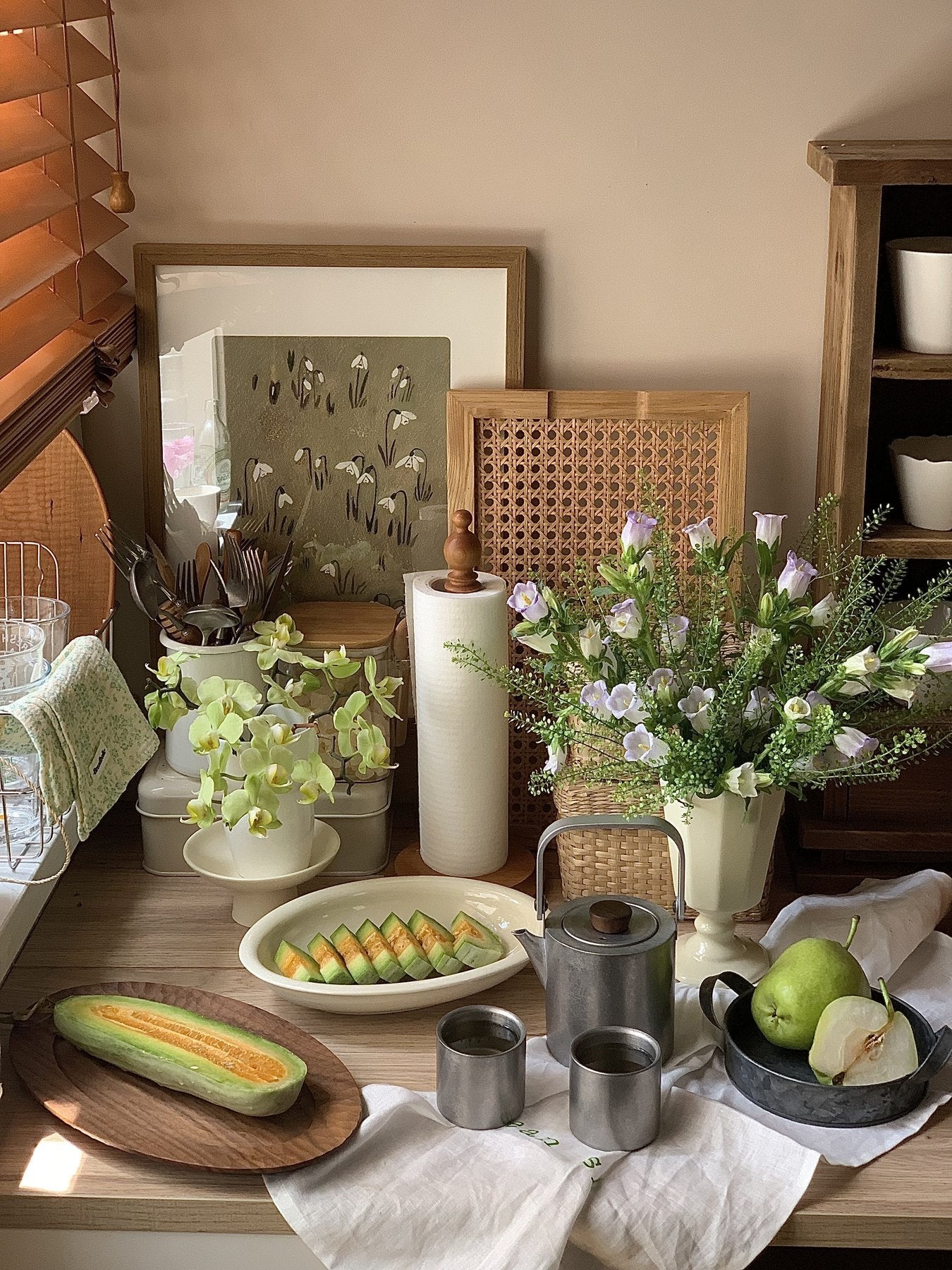 Stainless Steel Tableware on a Clear Table Edge