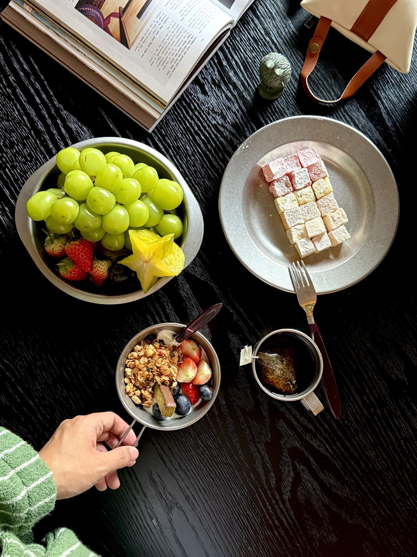 Stainless Steel Tableware on a Clear Table Edge