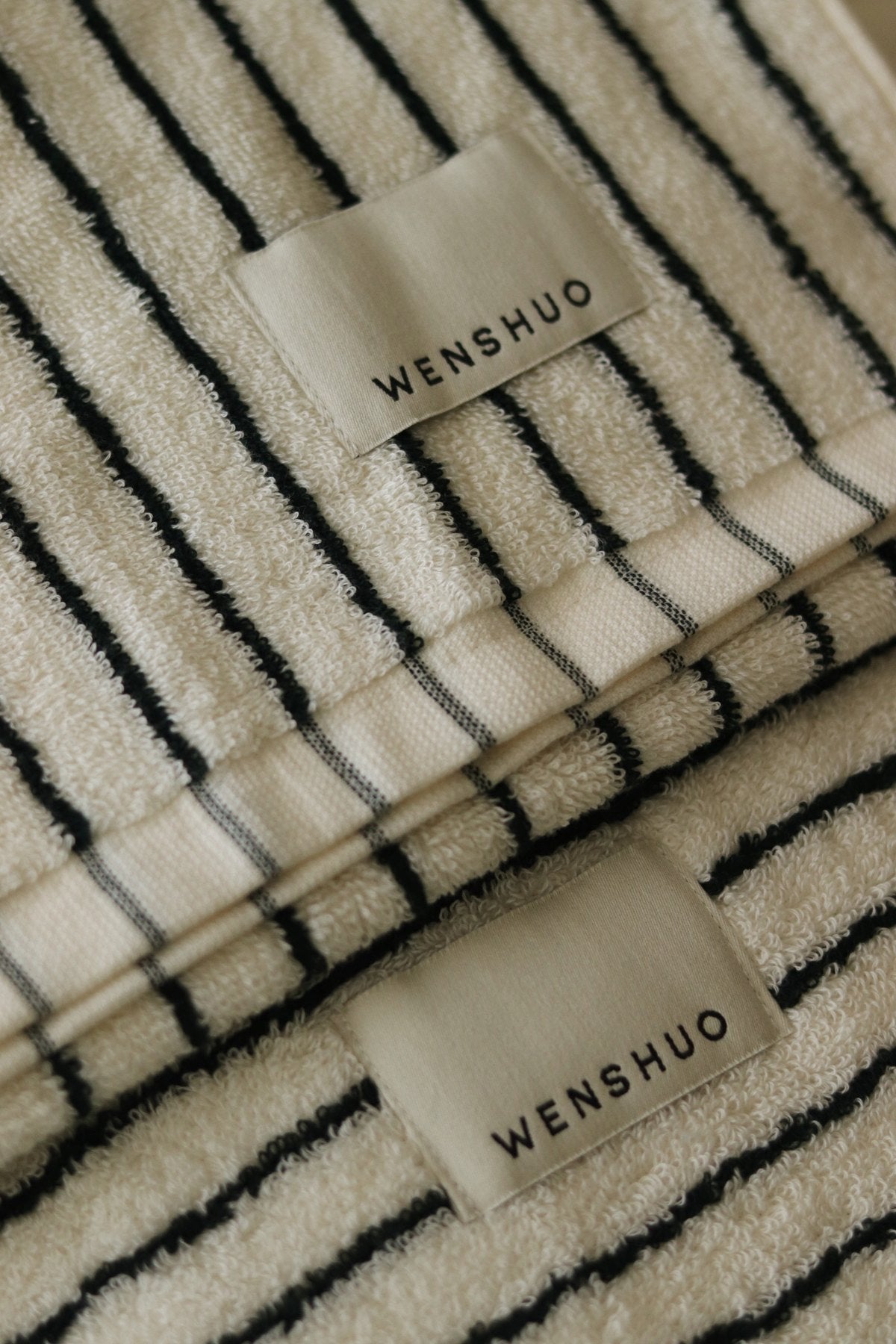 Striped Cotton Bath Towel Styling for a Calm Bathroom Shelf
