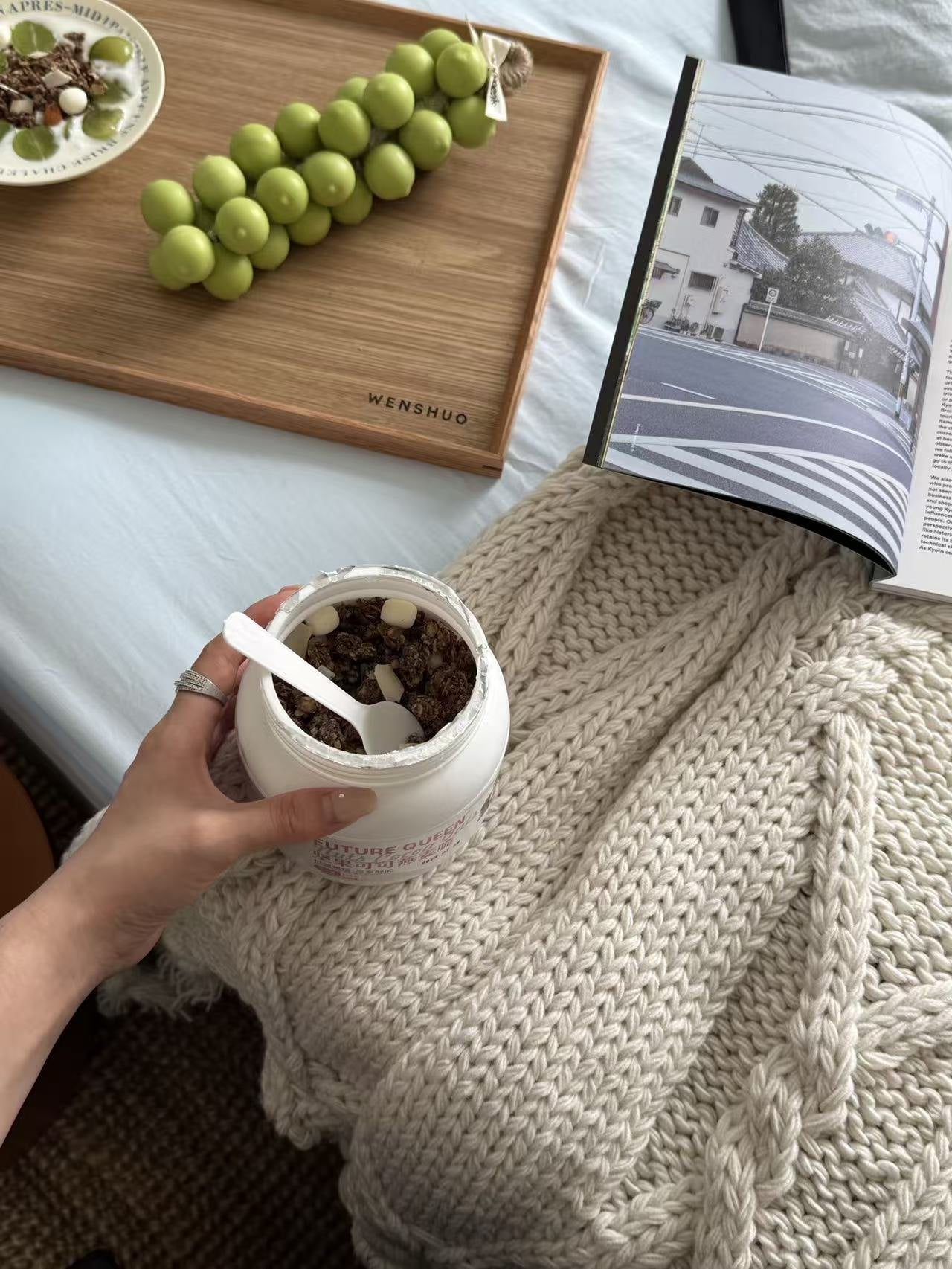 Wooden Tray and Basket Styling for an Easy Counter Landing Spot