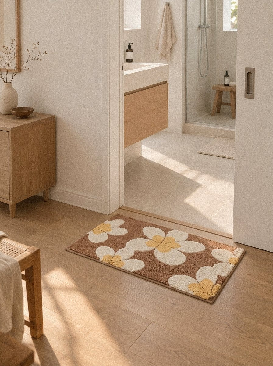 Plumi Plumeria Tufted Rug - styled view