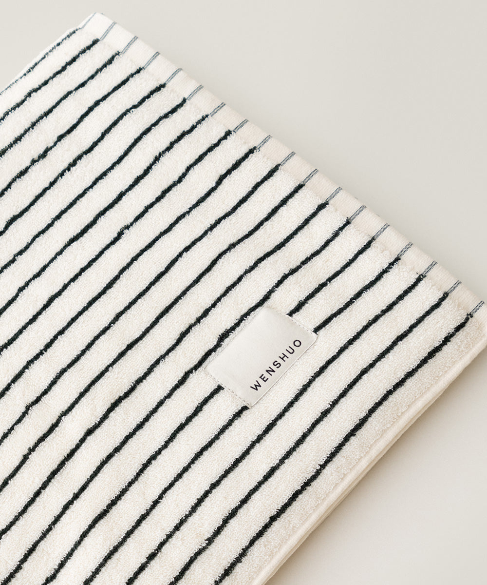 Black&white striped pure cotton bath towel