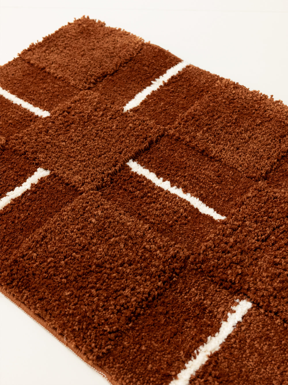 Luno Patchwork Block Rug (Caramel Brown)