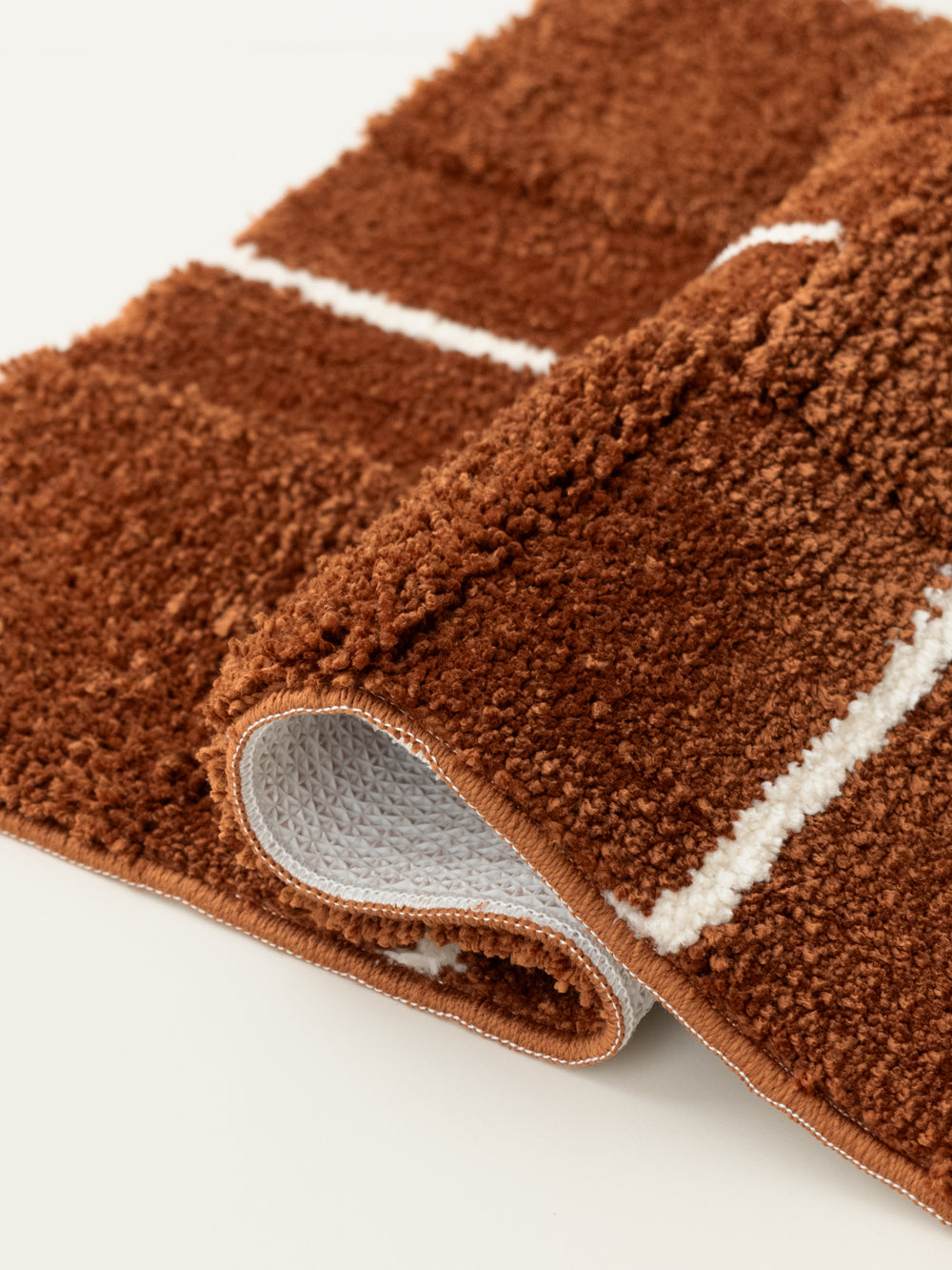 Luno Patchwork Block Rug (Caramel Brown)