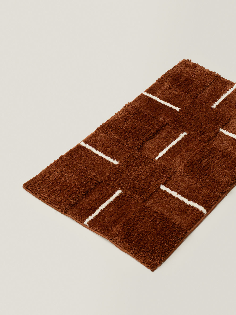 Luno Patchwork Block Rug (Caramel Brown)