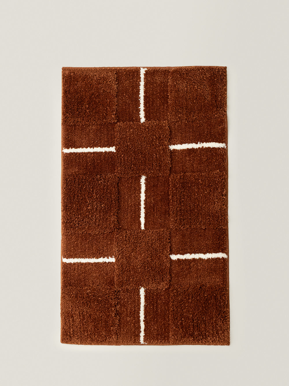 Luno Patchwork Block Rug (Caramel Brown)