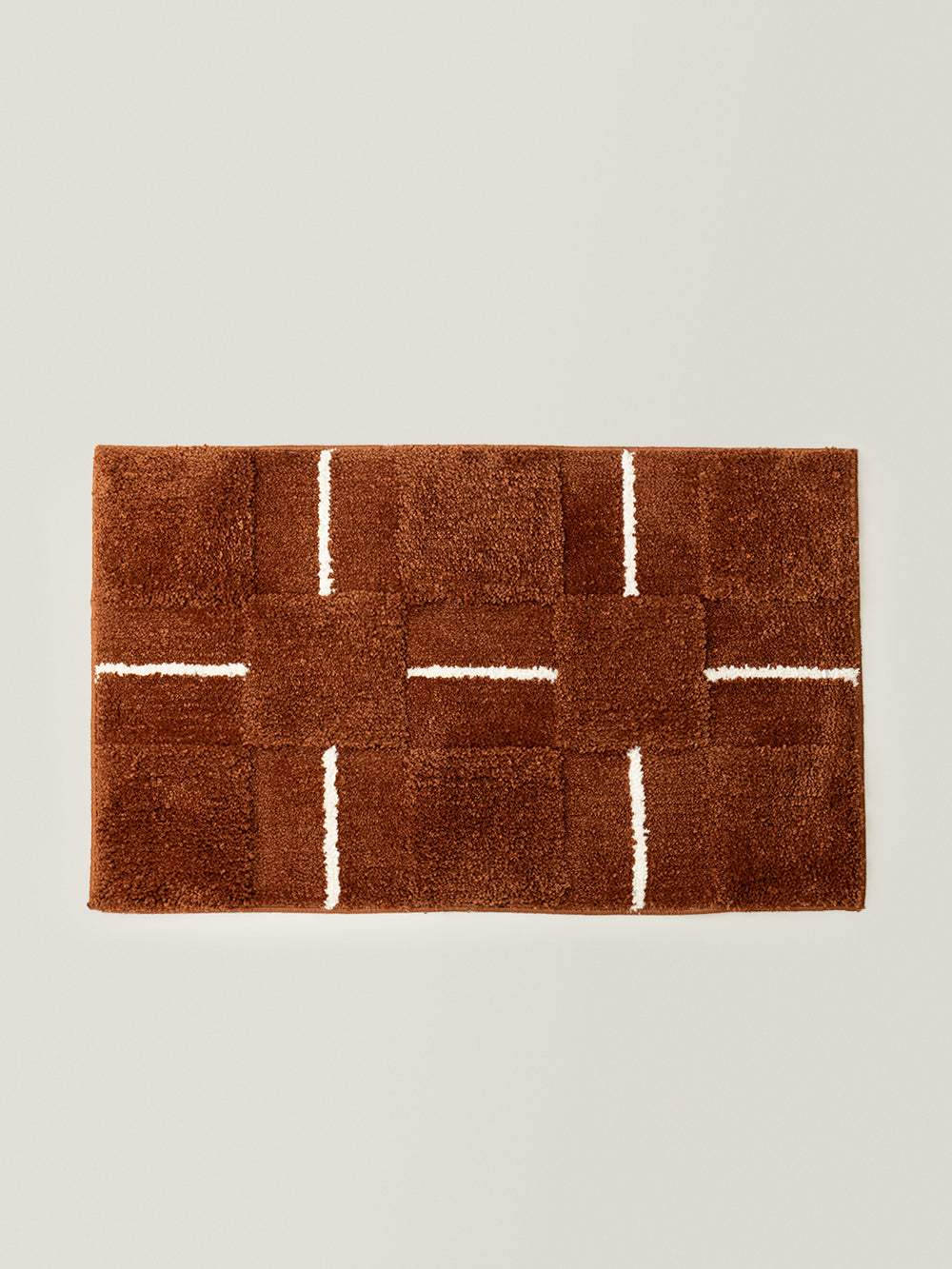 Luno Patchwork Block Rug (Caramel Brown)