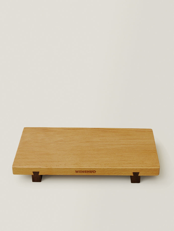 Wooden Dual-Tone Stripe Tray