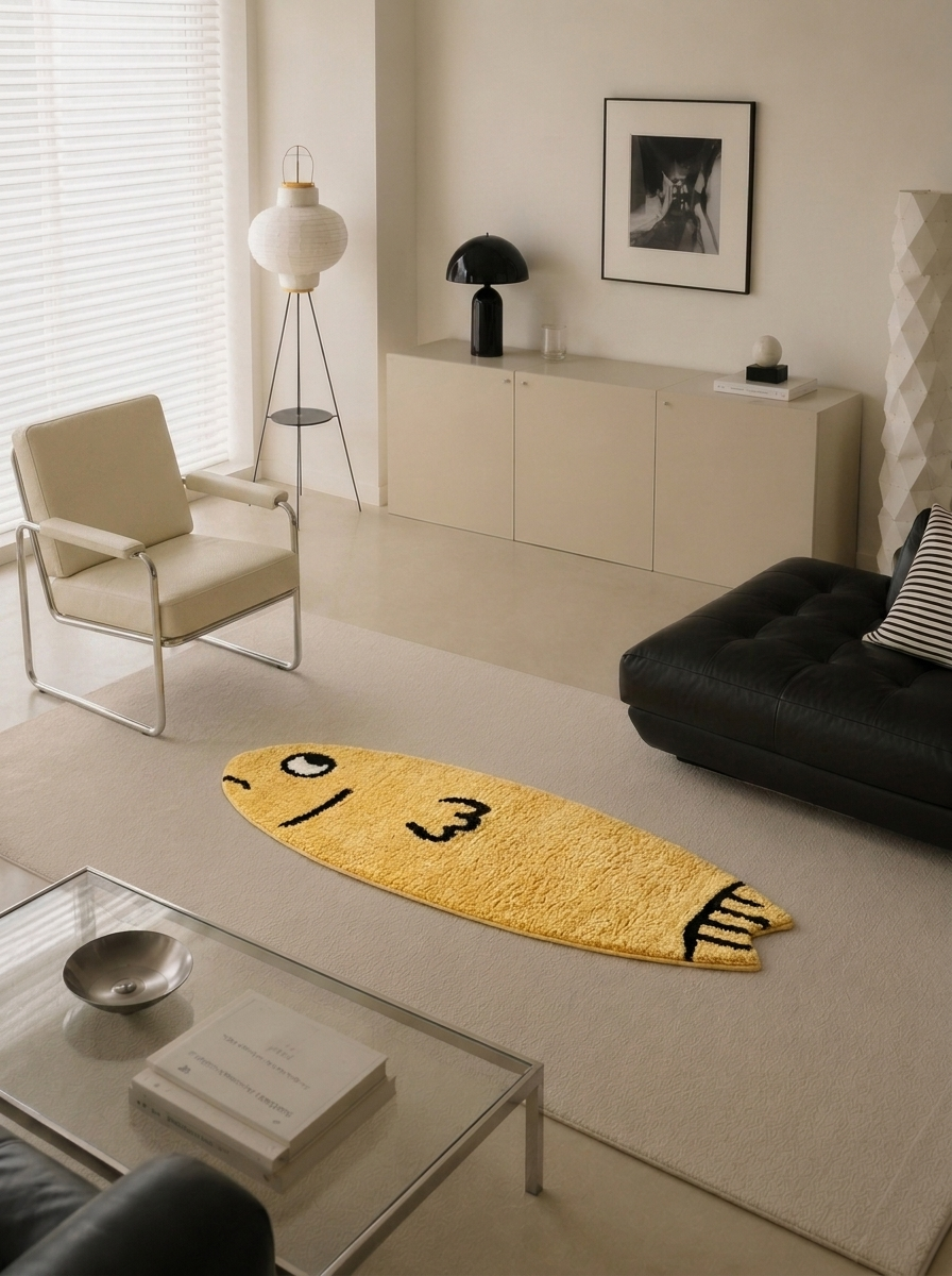Lomi White-Eyed Fish Surfboard Rug