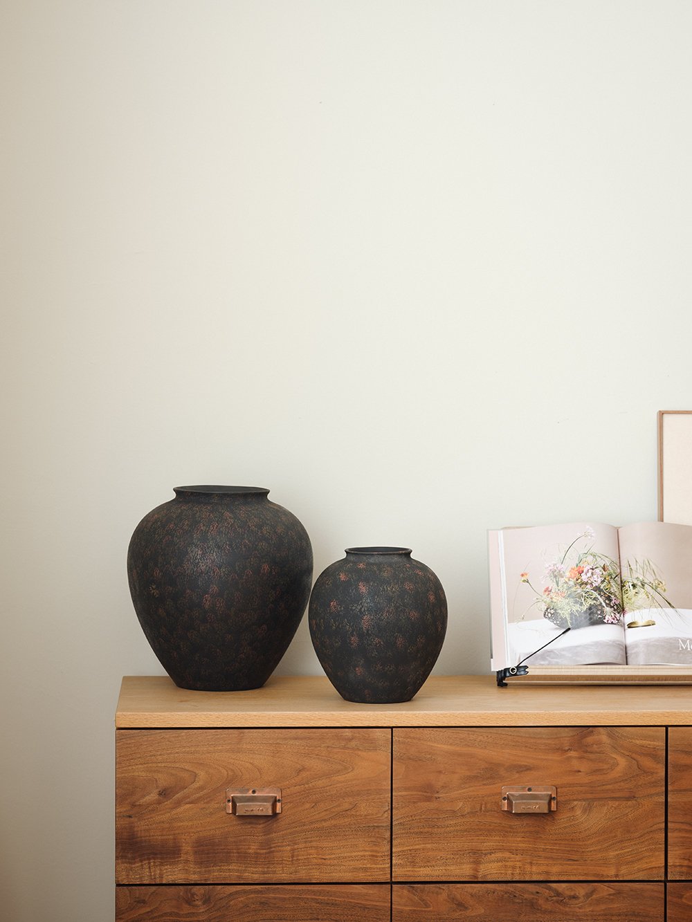 Smoky Black Rounded Ceramic Vase - view 4