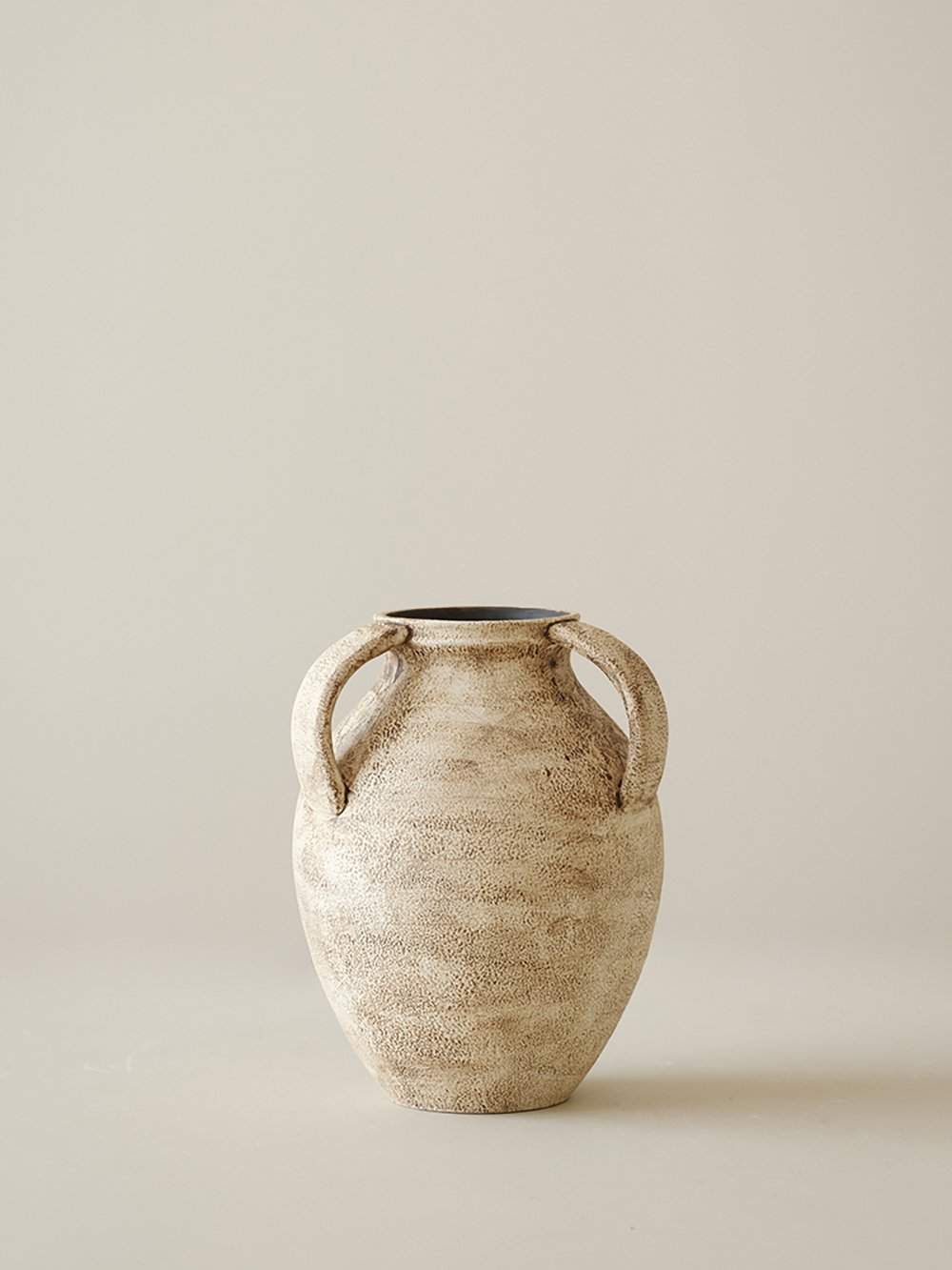 Three-Handle Ceramic Vase - Stone