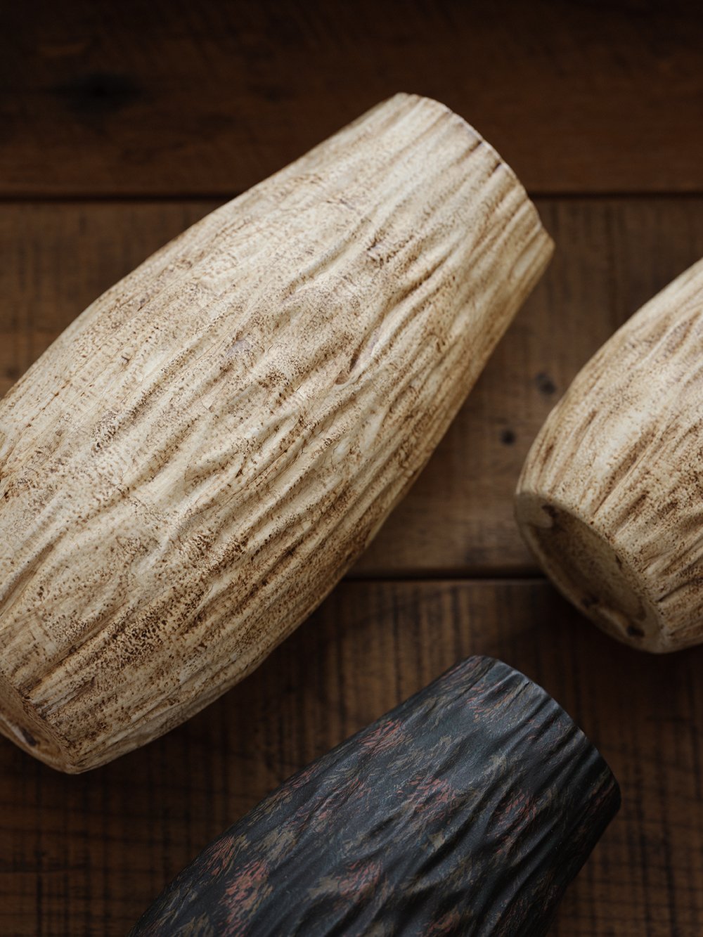 Stone Bark-Textured Ceramic Vase - view 2