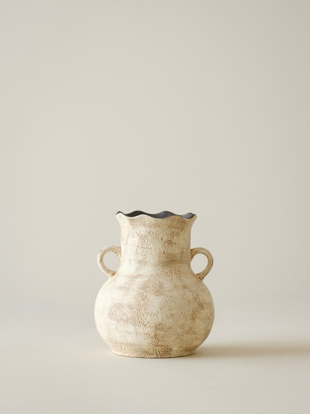 Double-Handle Ceramic Vase - Stone