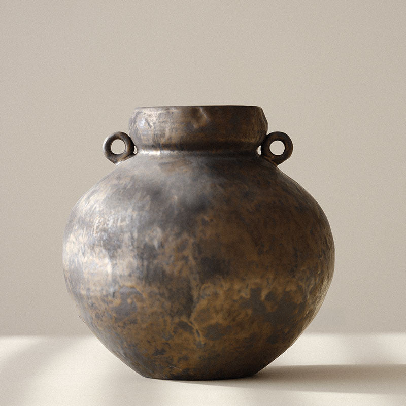 TG012 Round Ceramic Vase with Loop Handles — additional view 3