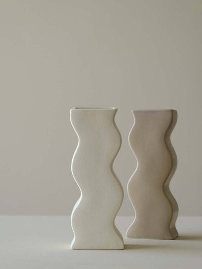 Geometric Wave Ceramic Vase - WENSHUO