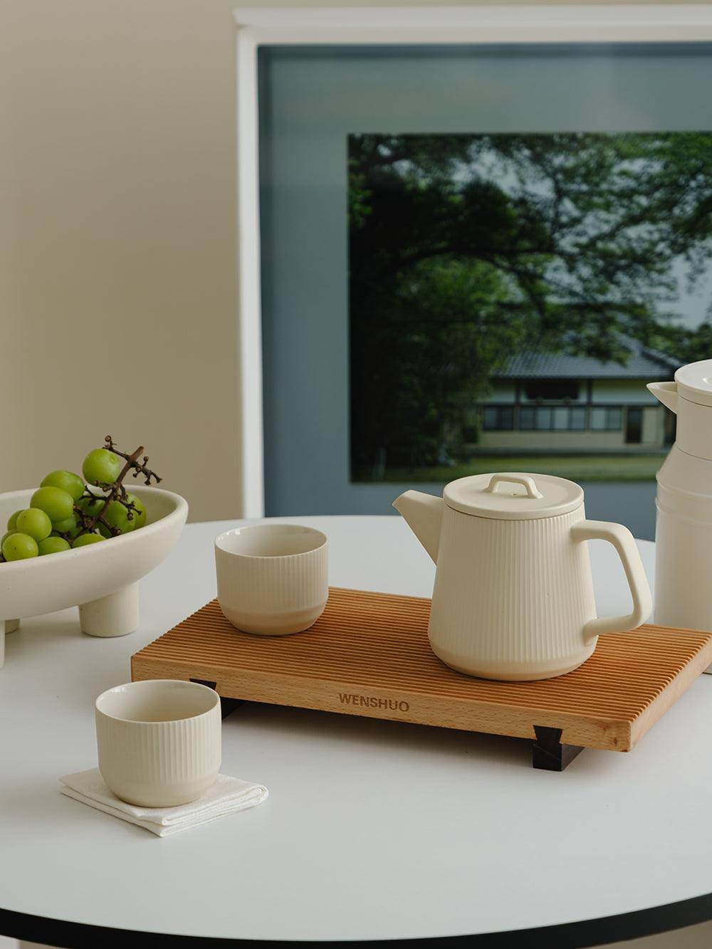 Japanese-Style Ceramic Teapot Set（with stainless steel filter） - WENSHUO